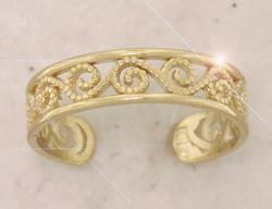 Genuine Gold Ornate Filigree Toe Ringgenuine 