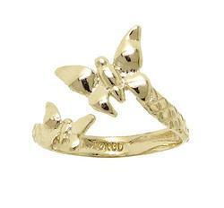 Laser Cut Gold Adjustable Butterfly By Pass Toe Ringlaser 