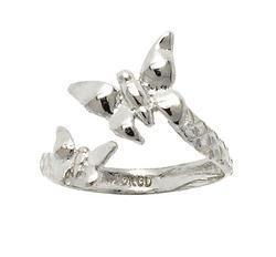 Genuine White Gold Butterfly Toe Ringgenuine 