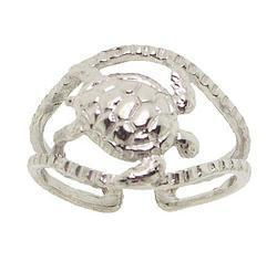 Genuine White Gold Sea Turtle Toe Ringgenuine 