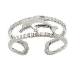 Genuine White Gold Dolphin Toe Ringgenuine 