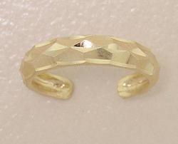 Adjustable Diamond Cut 14K Gold Toe Ringadjustable 