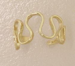 Adjustable 14K Gold Wave Toe Ringadjustable 