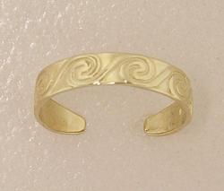 Adjustable 14K Gold Fast Wave Toe Ringadjustable 