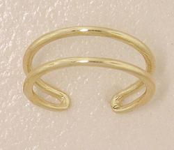 Adjustable 14K Gold 2 Band Toe Ringadjustable 