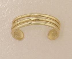 Adjustable 14K Gold 3 Band Toe Ringadjustable 