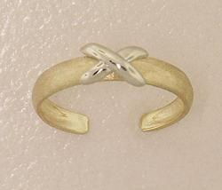 Adjustable 14K Gold 'X' Wrap Toe Ringadjustable 