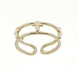 Adjustable 14K Gold 3 Cross Toe Ringadjustable 