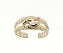 Adjustable 14K Gold Double Dolphin Toe Ringadjustable 