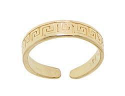 Adjustable 14K Gold Greek Key Toe Ringadjustable 