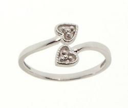 White Gold Double Heart Toe Ringwhite 