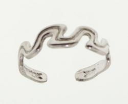 Genuine White Gold Squiggly Wave Toe Ringgenuine 