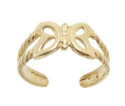 Adjustable Gold Butterfly Toe Ringadjustable 