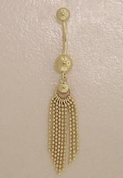 14K Gold Dangle Belly Ringgold 