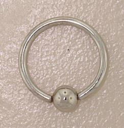 14K White Gold Circle Barbell Belly Ringwhite 