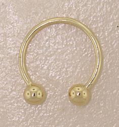 14K Gold Half Circle Barbell Belly Ringgold 