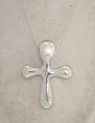 Sterling Silver Modern Cross Pendant Necklacesterling 