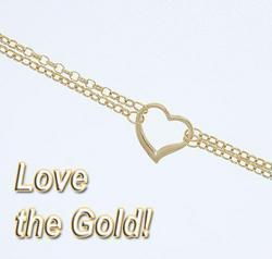 Genuine Gold Heart Double Strand Necklacegenuine 