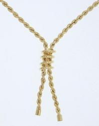 14K Gold Spiral Drop Rope Lariat Necklacegold 