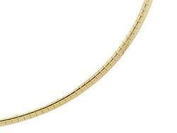 16 Inch 3mm Genuine Gold Domed Omega Necklaceinch 