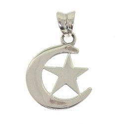 Sterling Silver Moon and Star Dangle Pendantsterling 