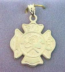 MENS 14K GOLD FIRE DEPARTMENT PENDANTmens 