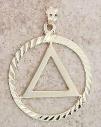 Large Yellow Gold Alcoholics Anonymous Pendantyellow 