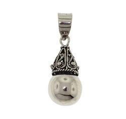 High Polished Sterling Silver Filigree Dangle Ball Pendanthigh 