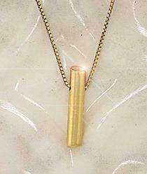 14K Gold Stick Pendant Box Link Necklacegold 