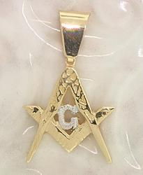 14K Two-Tone Gold Masonic Emblem Pendanttwo 