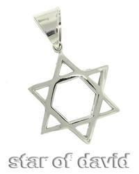 Star of David Genuine White Gold Pendantstar 