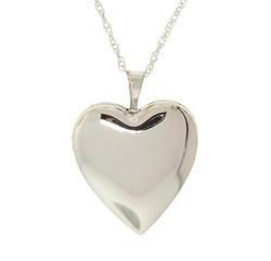 Polished Sterling Silver Heart Locket & Chainpolished 