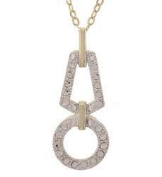 Diamond Cut Two-tone Gold Geometric Pendant Necklacediamond 