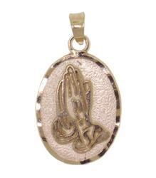 14K Gold Praying Hands Pendantgold 