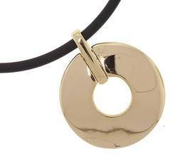 14K Gold Circle Pendant with Chaingold 