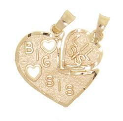 Genuine 14K Gold 'Sisters' Breakaway Hearts Pendantgenuine 