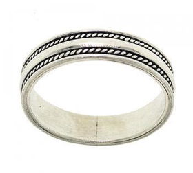 Ladies Sterling Silver Wedding Band Milgrain Accentsladies 