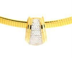 Diamond Cut 14K Two-tone Gold Slide Pendantdiamond 