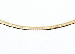 16 Inch 3mm 14K Gold Omega Necklaceinch 