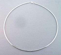 16 Inch Silver 3MM Omega Necklaceinch 