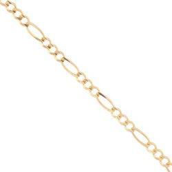 14K Yellow Gold 3.2mm Prime Link Figaro Anklet Braceletyellow 