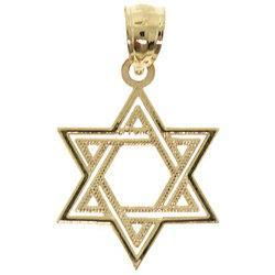 Star of David 14K Yellow Gold Dangle Pendantstar 