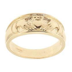 Heart and Hands Yellow Gold Claddagh Ring-Irish Jewelryheart 