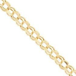 Beautiful 14K Yellow Gold Double Link Charm Braceletbeautiful 