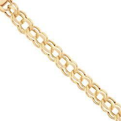 Double Link Charm Bracelet in 14K Yellow Golddouble 