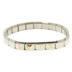 Love Heart Flex Bracelet in Stainless Steel and 14K Yellow Goldlove 