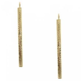 New Solid Yellow 14KT Gold Stick Earrings Diamond Cutsolid 