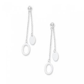 New Sterling 925 Dangling Oval Drop Earrings Post Backssterling 