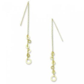 Yellow Gold Dangle Threader Earrings Bubbles of Loveyellow 