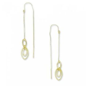 Solid 14KT Gold Dangle Threader Earrings Diamond Cutsolid 